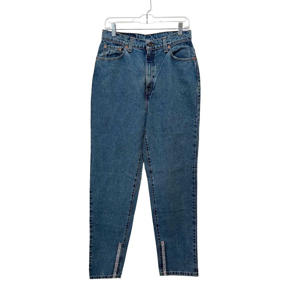 Vintage Levis 573M Hybrid Jeans High Waisted Tapered Leg Blue Made in USA 31x34